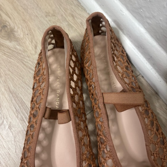Loeffler Randall Leonie grosgrain-trimmed raffia Mary Jane ballet flats Size 9 - Picture 5 of 8